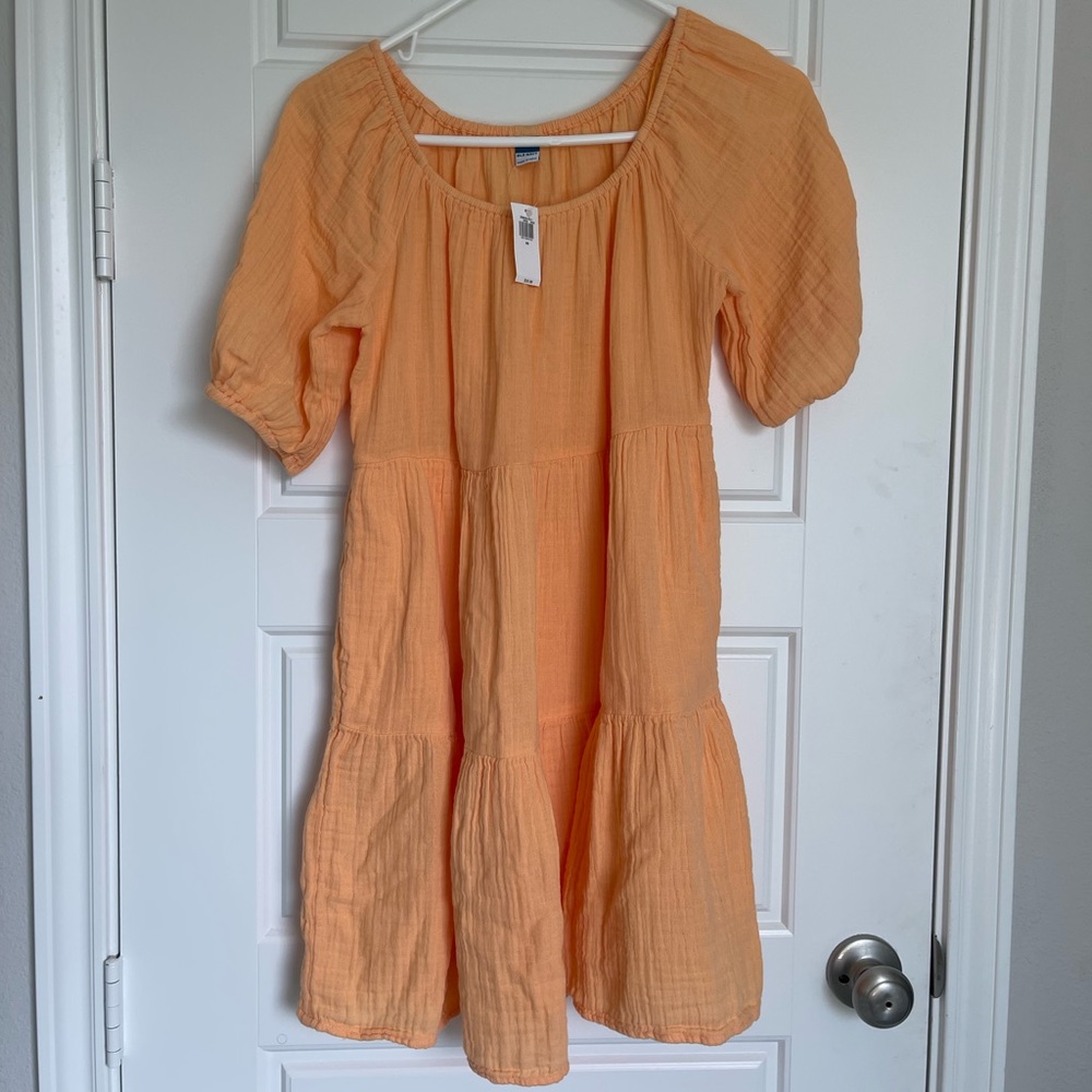 NWT - Old Navy orange tier dress with pockets - XS